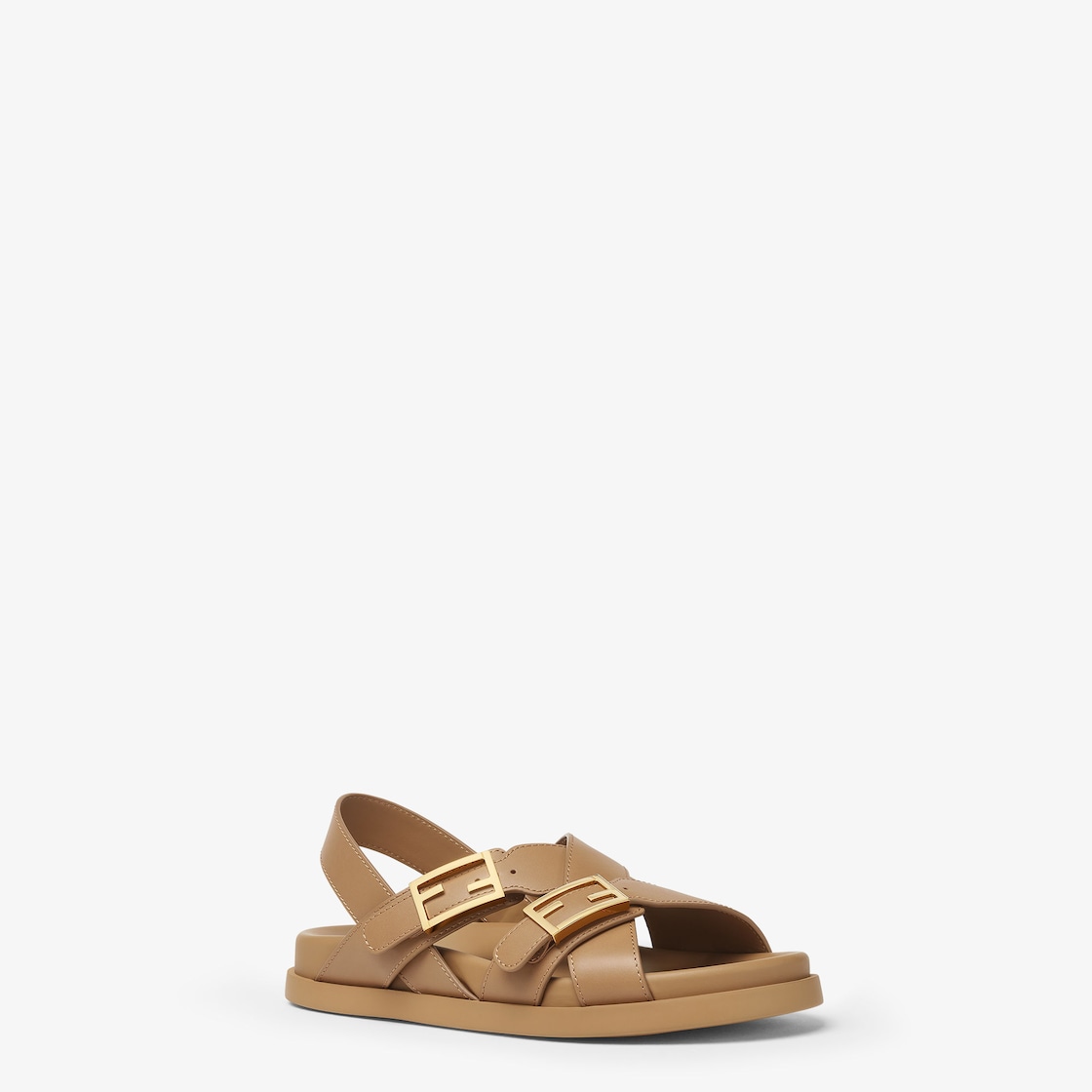 Fendi Feel Beige leather slides Beige - Image 3/6