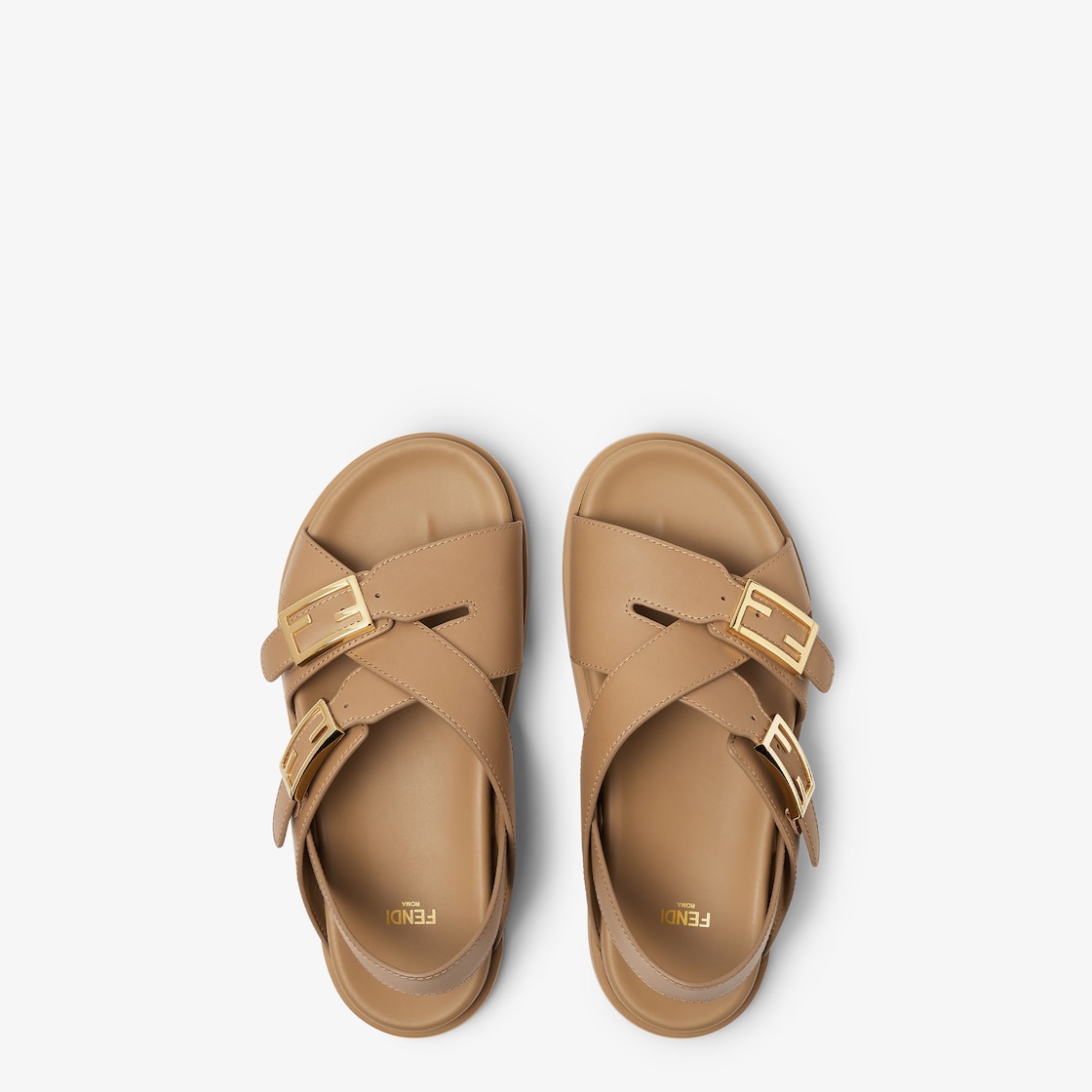 Fendi Feel Beige leather slides Beige - Image 5/6