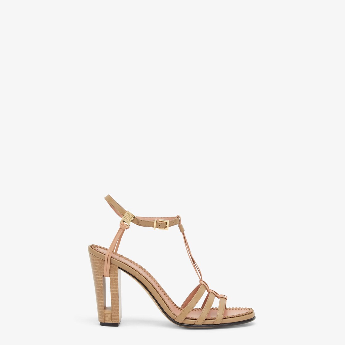 Delfina Beige leather high-heeled sandals Beige - Image 1/5