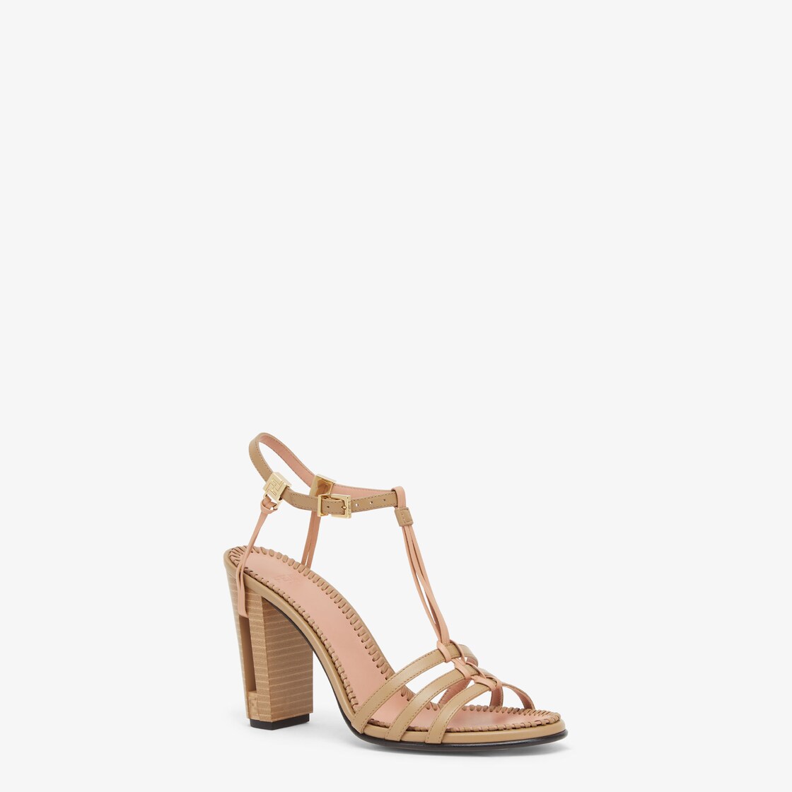 Delfina Beige leather high-heeled sandals Beige - Image 2/5