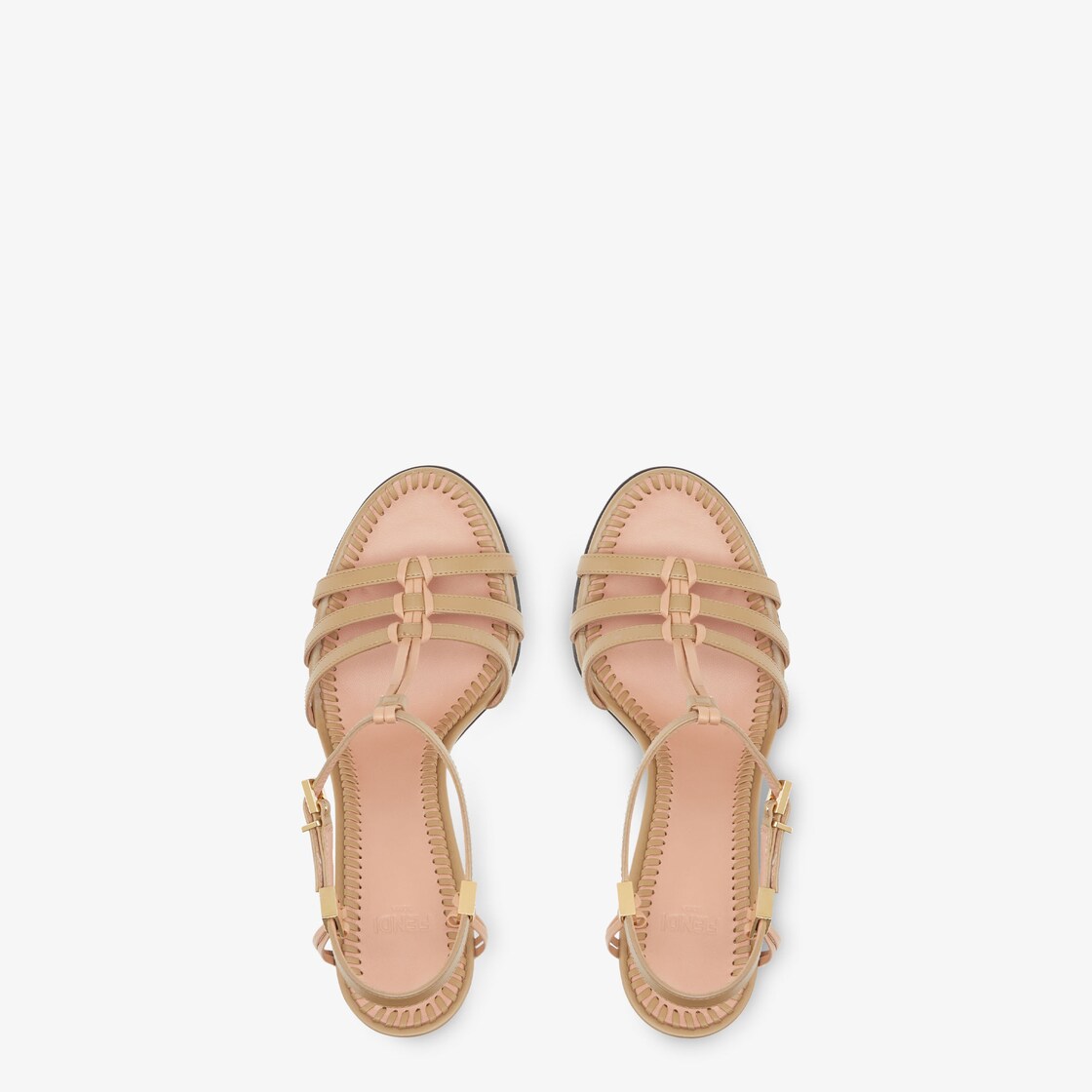 Delfina Beige leather high-heeled sandals Beige - Image 4/5