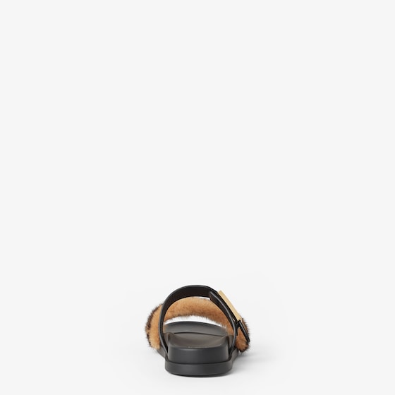Fendi Double-band flat slides with FF Baguette decorative buckle | Thumbnail 3
