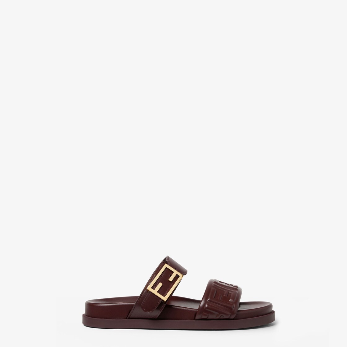 Fendi Feel Burgundy nappa leather slides Red - Image 1/4