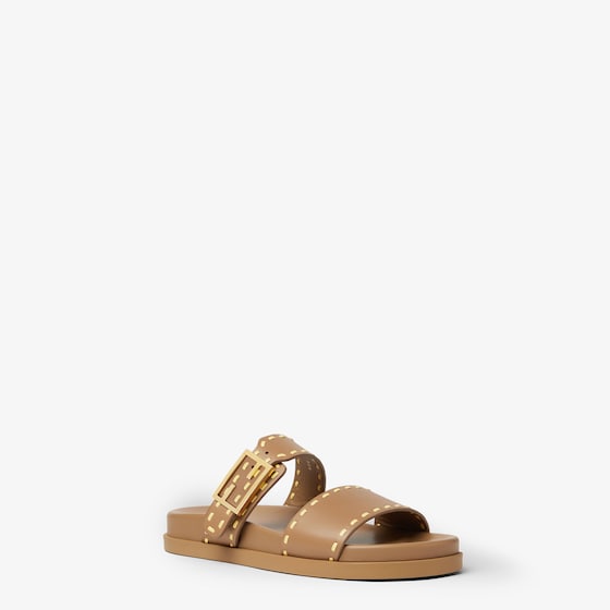 Fendi Double-band flat slides with FF Baguette decorative buckle | Thumbnail 2