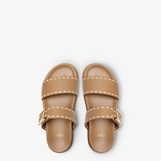 Fendi Double-band flat slides with FF Baguette decorative buckle | Thumbnail 4