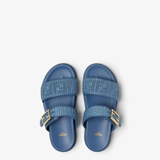 Fendi Double-band flat slides with FF Baguette decorative buckle | Thumbnail 4