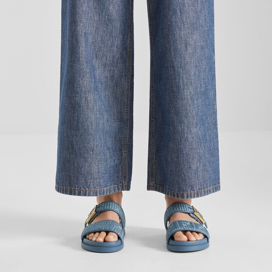 Fendi Double-band flat slides with FF Baguette decorative buckle | Thumbnail 5