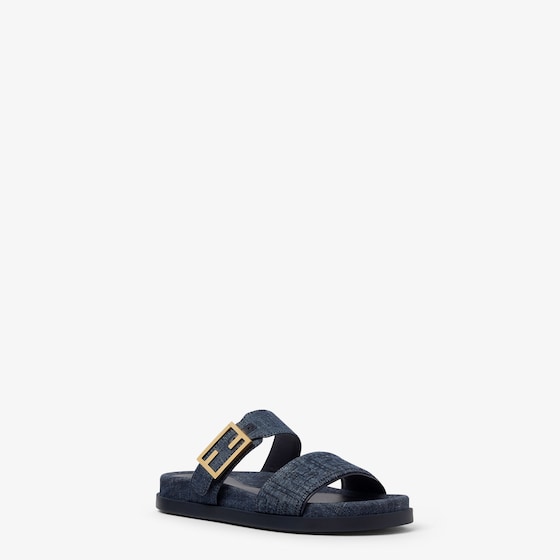 Fendi Double-band flat slides with FF Baguette decorative buckle | Thumbnail 2