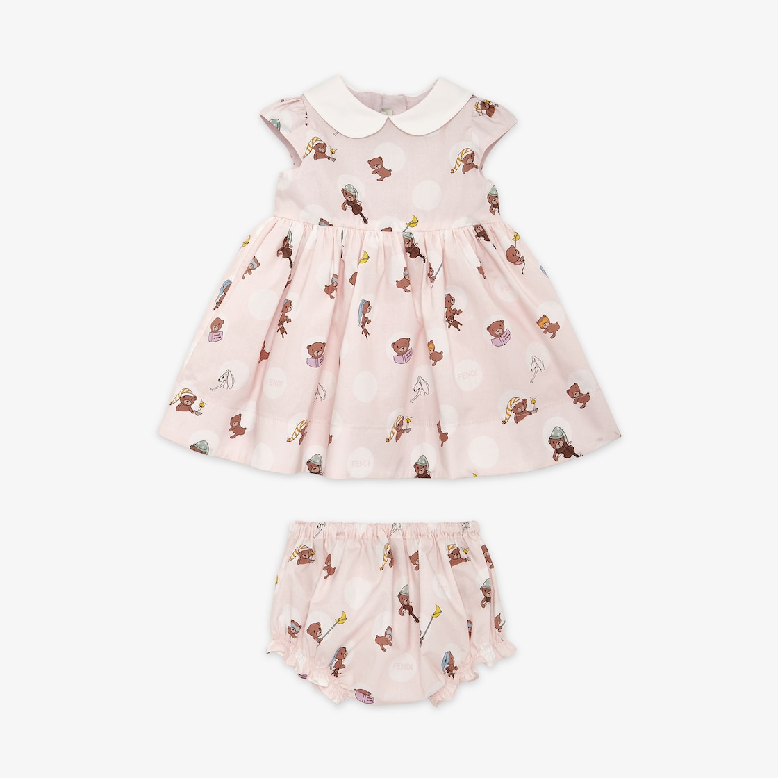 Fendi Baby Girls Beige FF Logo Dress | Junior Couture USA