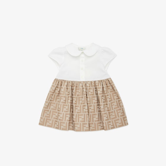Fendi Baby dress with white poplin top and dainty buttons