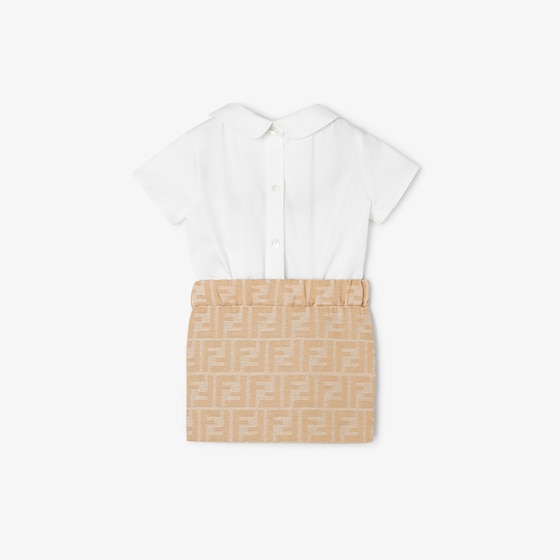 Fendi Baby dress with white poplin shirt with ruffles and beige | Thumbnail 2