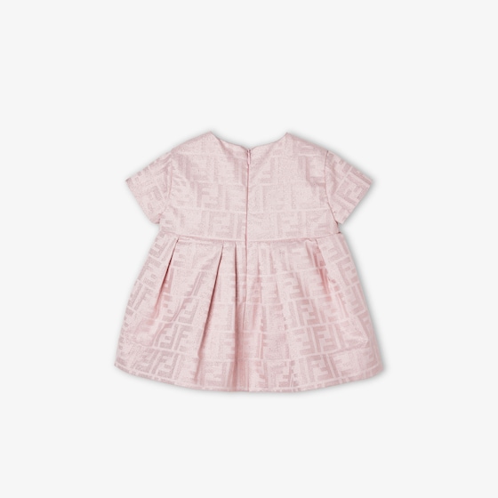 Fendi Baby dress in pink cotton jacquard with lurex, featuring | Thumbnail 2