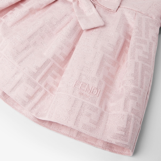 Fendi Baby dress in pink cotton jacquard with lurex, featuring | Thumbnail 3