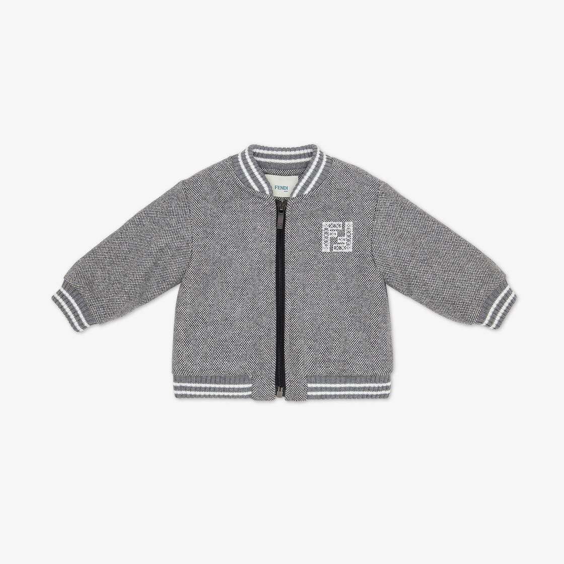 Baby Bomber Jacket Grey tweed baby bomber jacket Fendi