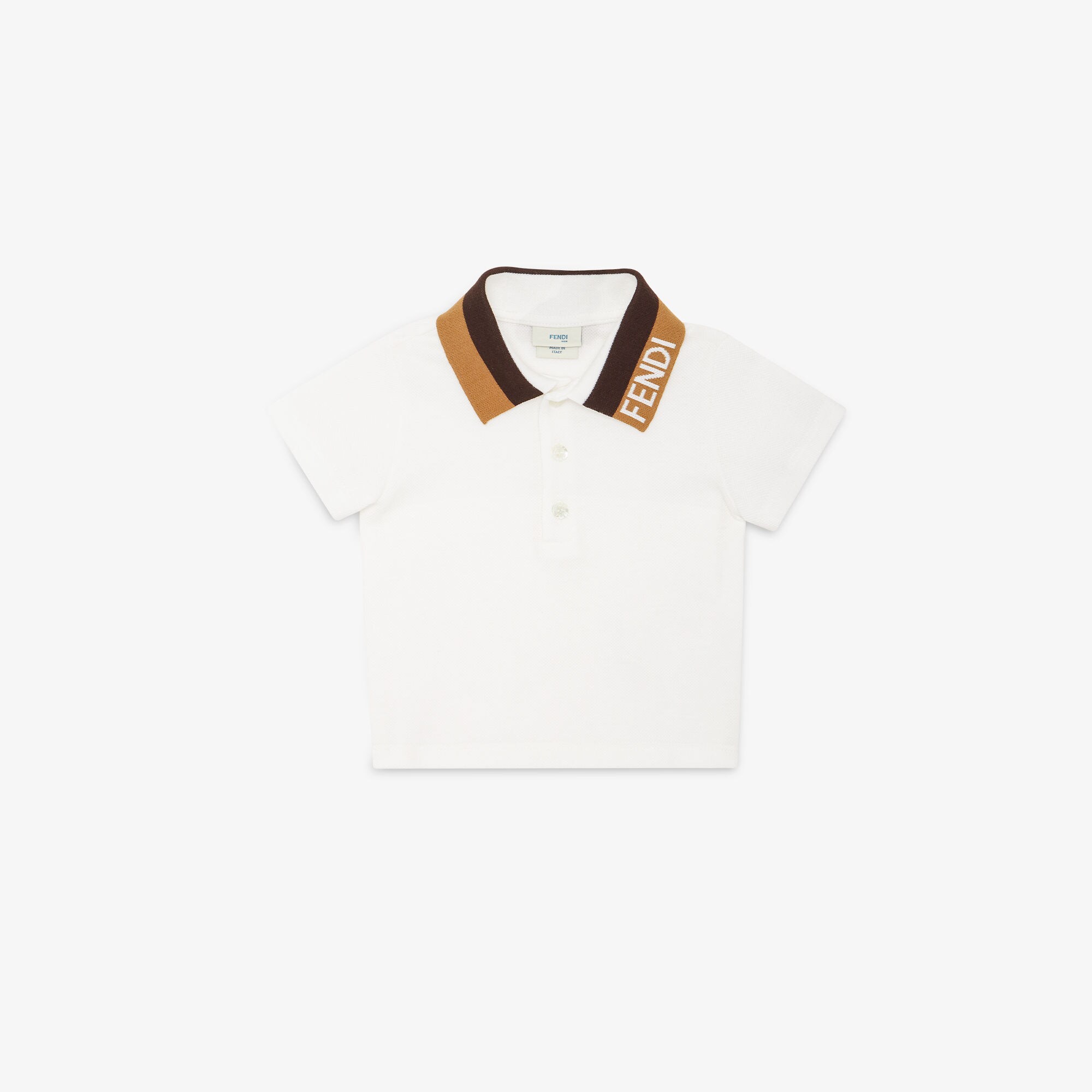 White pique baby polo shirt Fendi