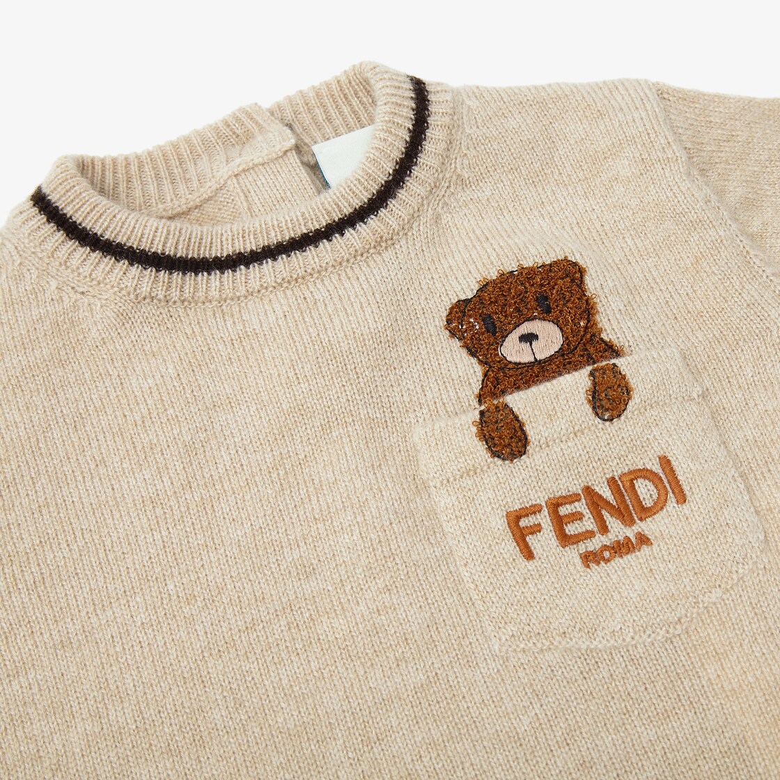 Fendi Baby Unisex Teddy Bear T-shirt Beige - 24M BEIGE - 2023