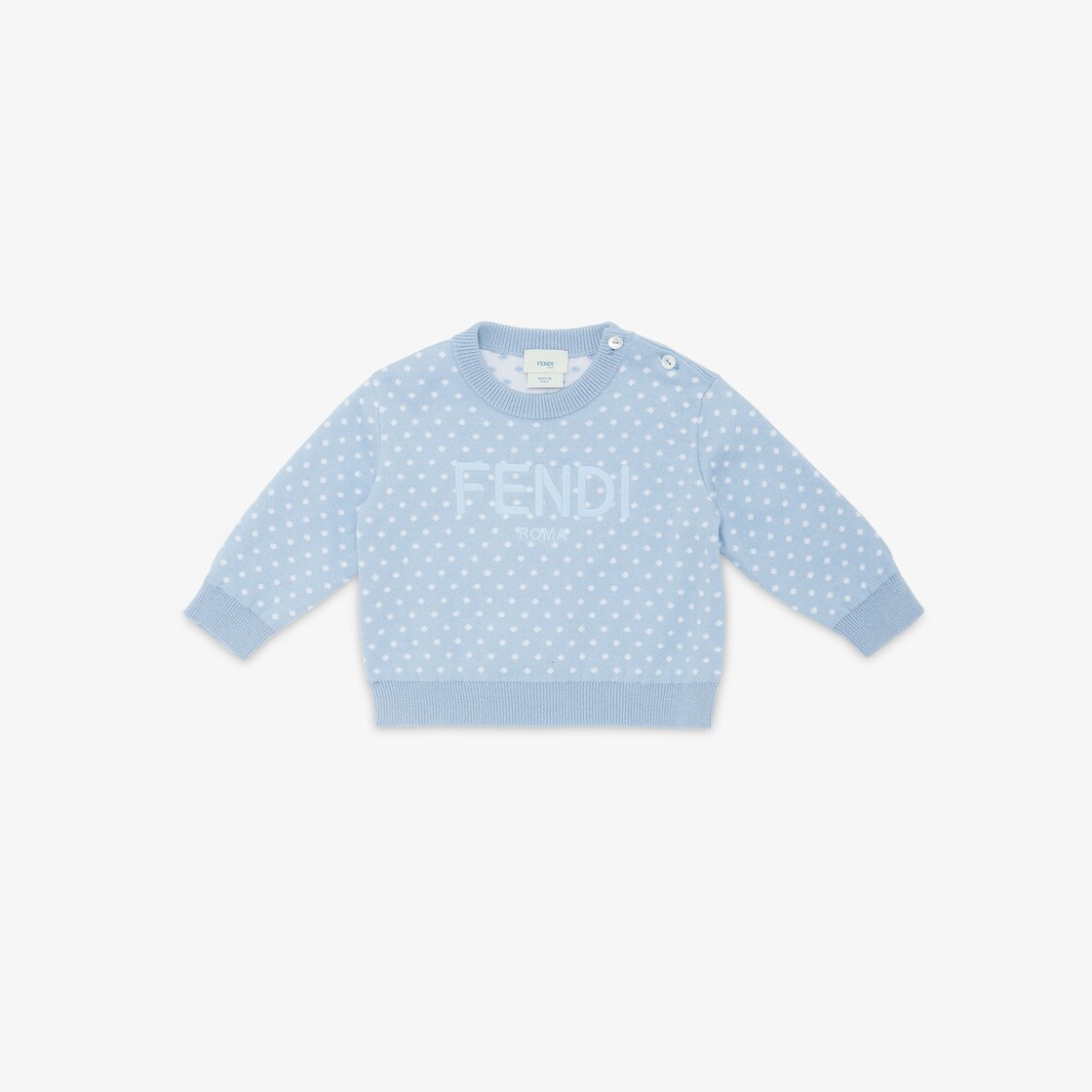 Baby Sweater Light blue cotton baby sweater Fendi