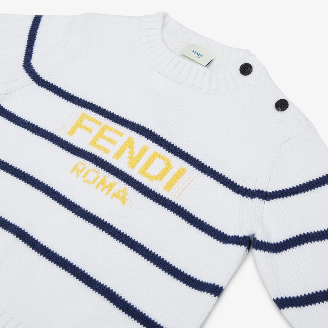 Fendi Baby Boy EID Beige White Check Cashmere Sweater Pants