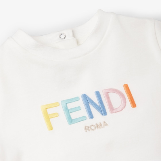 Fendi Baby T-shirt in white jersey with multicoloured | Thumbnail 3