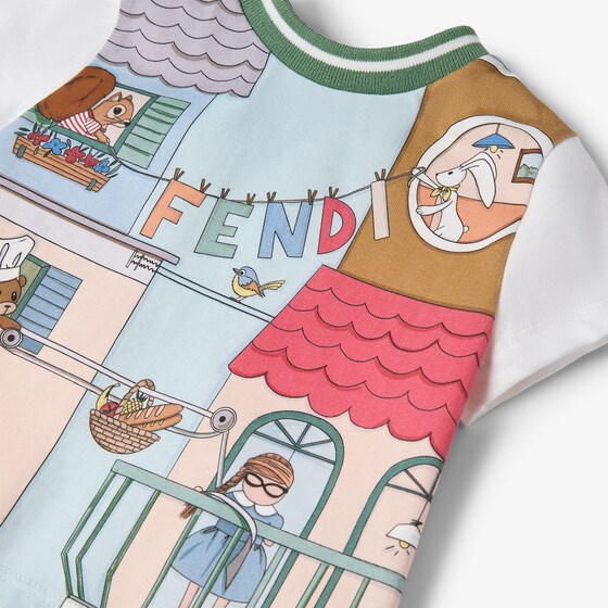 Fendi Cotton interlock baby T-shirt with large multicolour print | Thumbnail 3