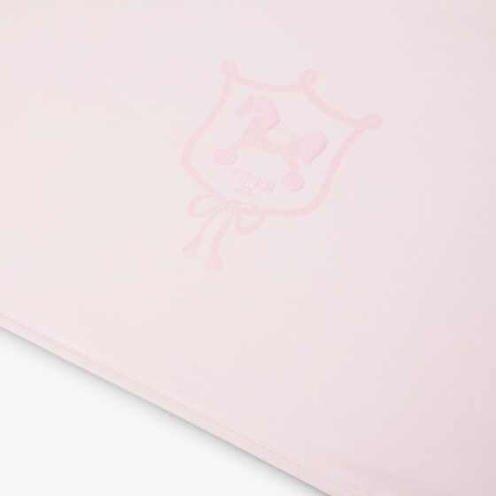 Fendi Baby blanket in pink jersey with tone-on-tone horse | Thumbnail 3