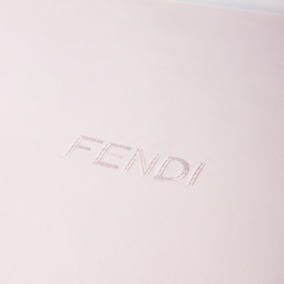 Fendi Pink jersey fleece baby blanket featuring a white edge | Thumbnail 3