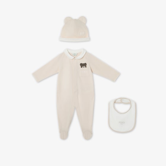 Fendi Baby Set In Neutral