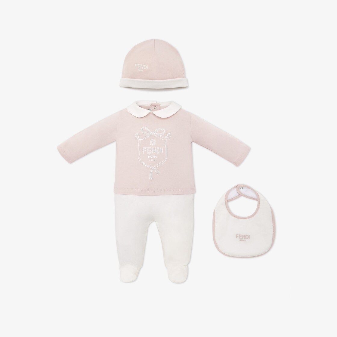 Baby Set Pink jersey baby set Fendi