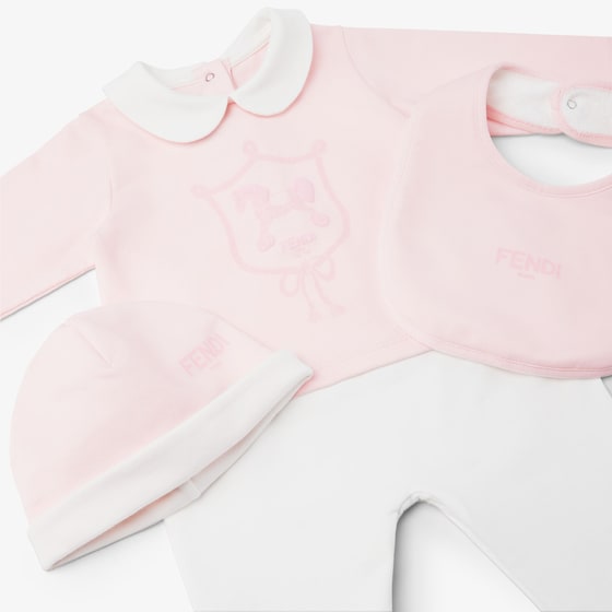 Fendi Pink jersey baby set with white trousers | Thumbnail 3