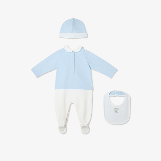 Fendi Light blue jersey baby set with white trousers | Thumbnail 2