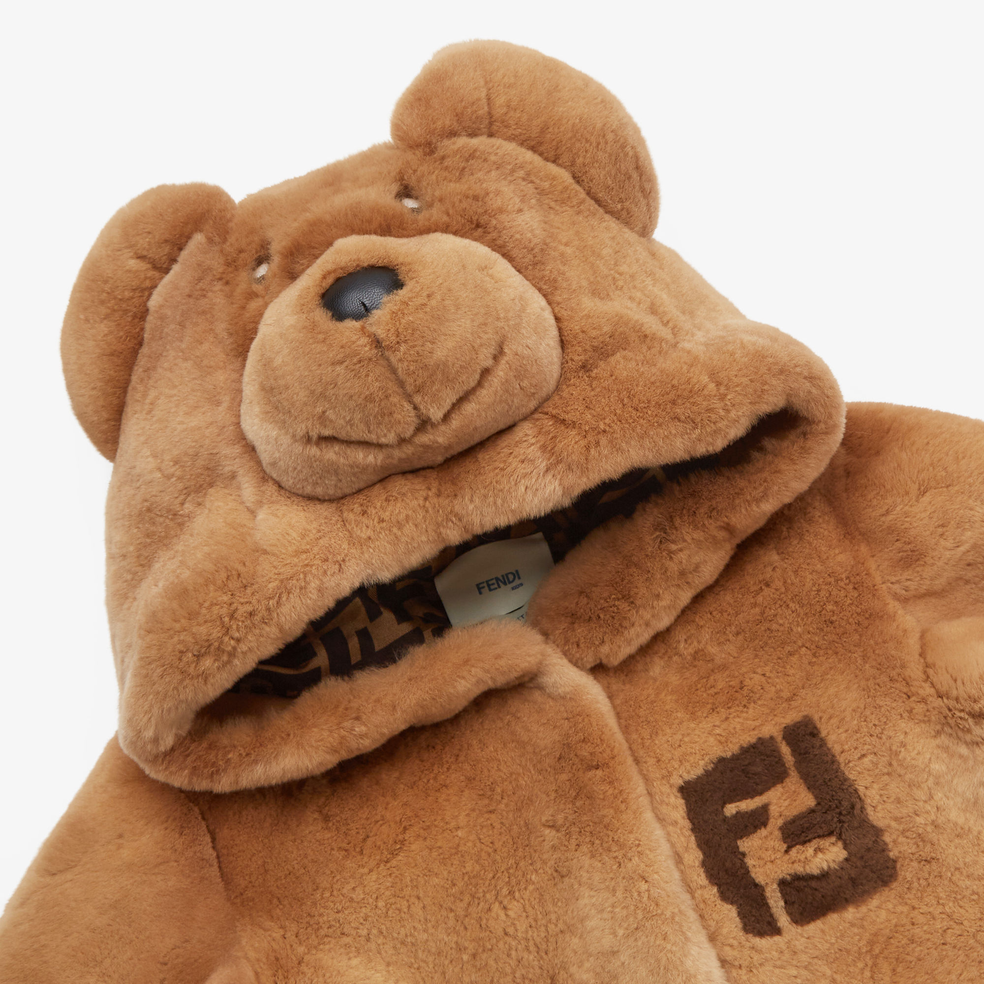 Mink OnesieTobacco colored sheared mink teddy bear onesie