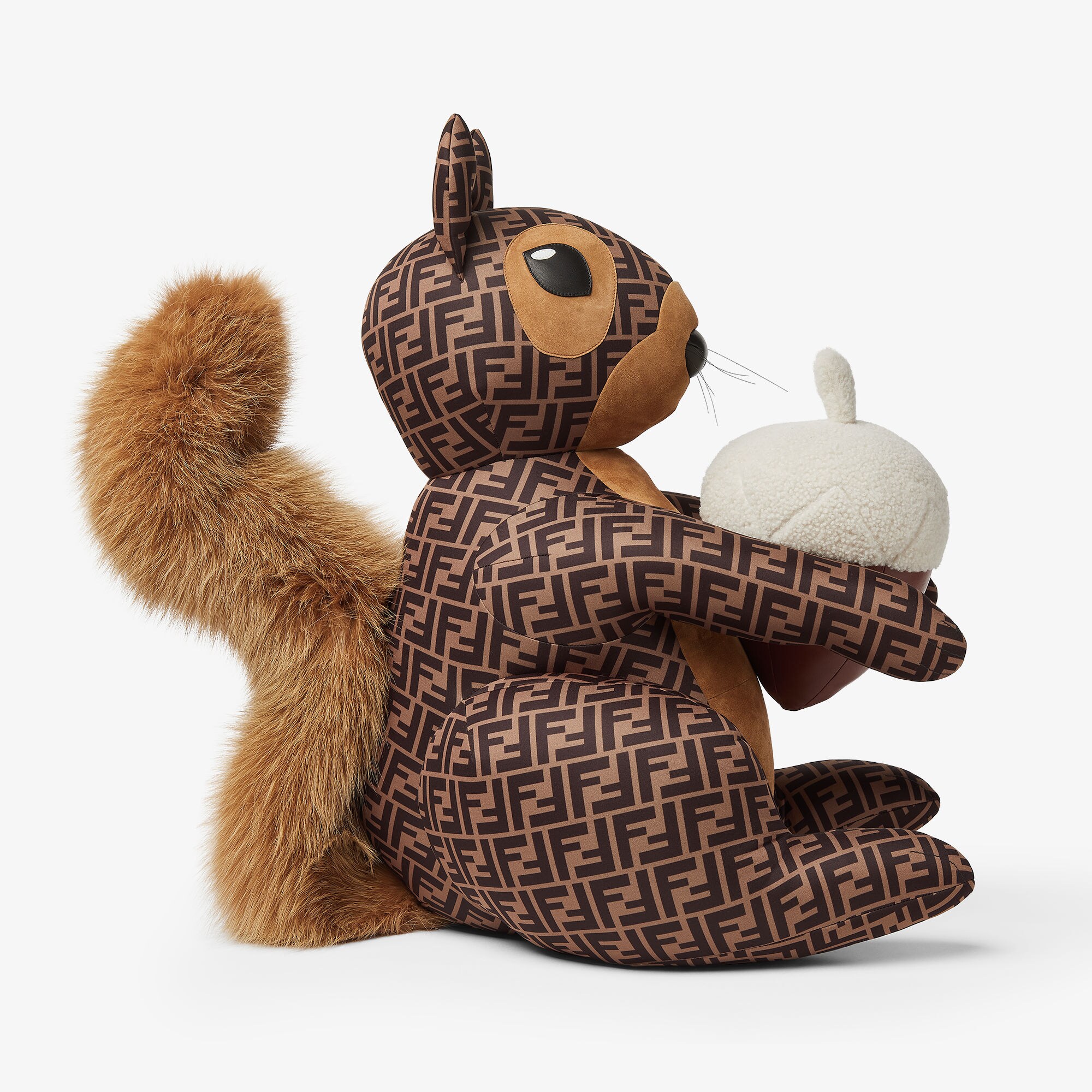 ナイロン＆フォックスファーのリス - ブラウン | FENDI JP