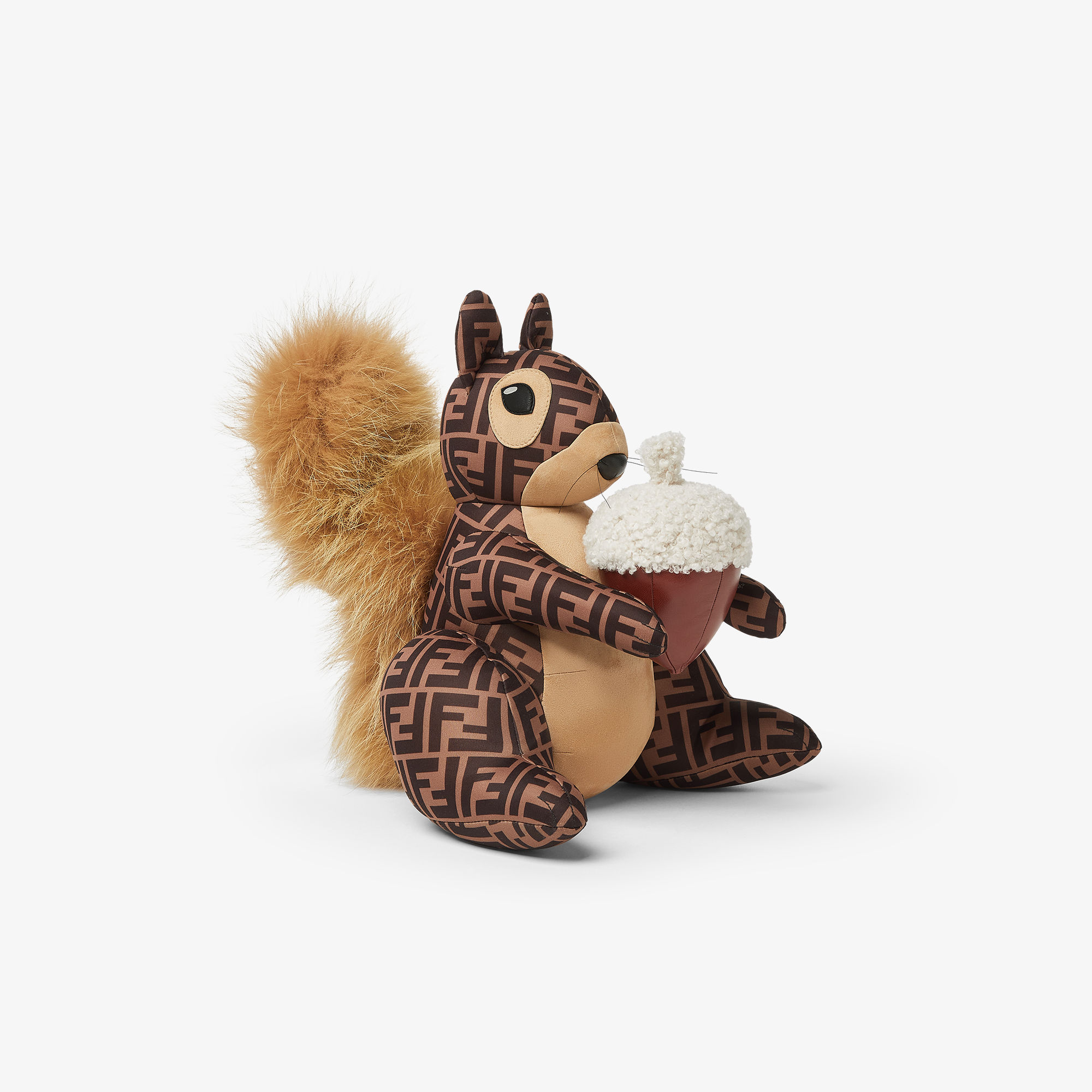 ナイロン＆フォックスファーのリス - ブラウン | FENDI JP
