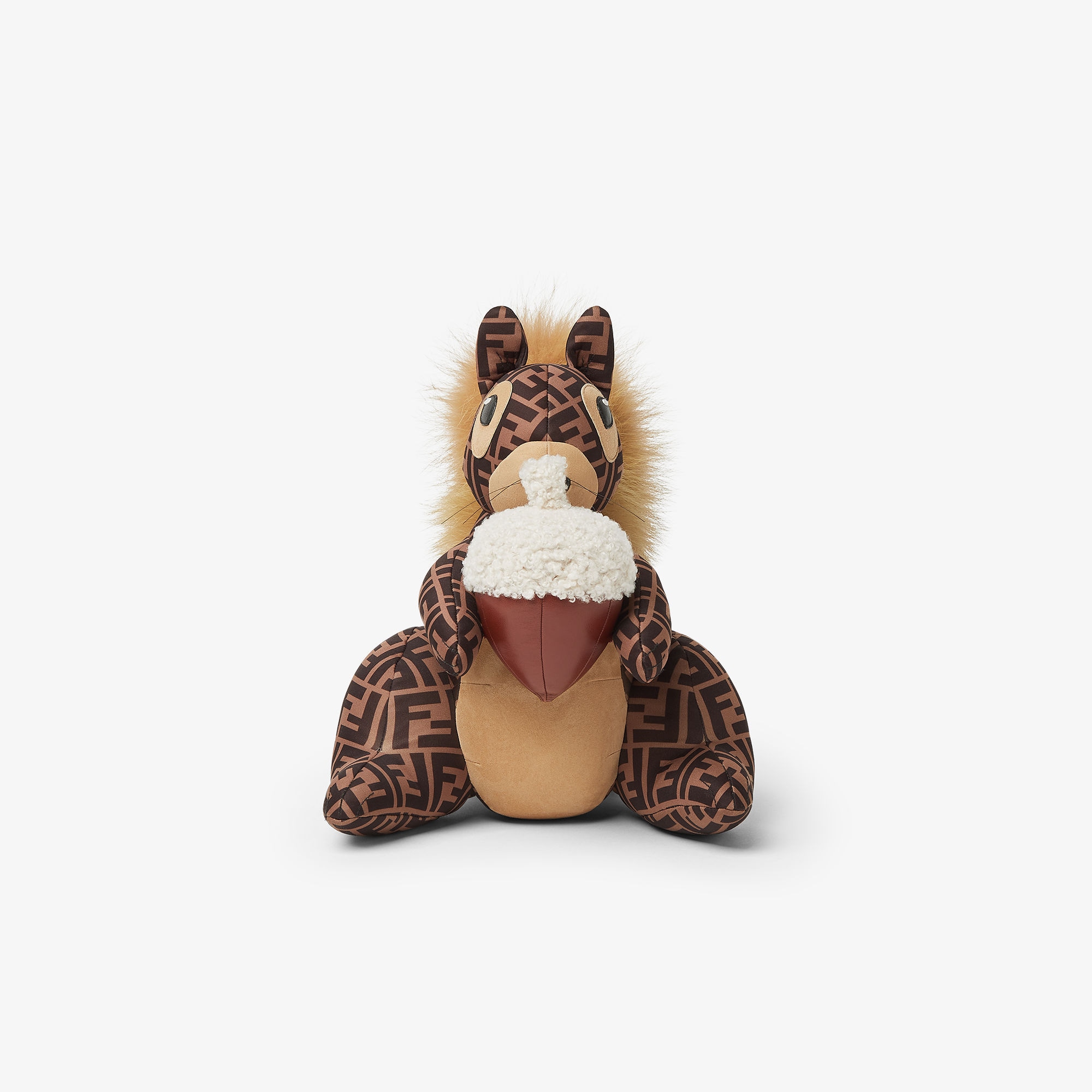 Nylon and fox fur squirrel Fabric Brown | Fendi