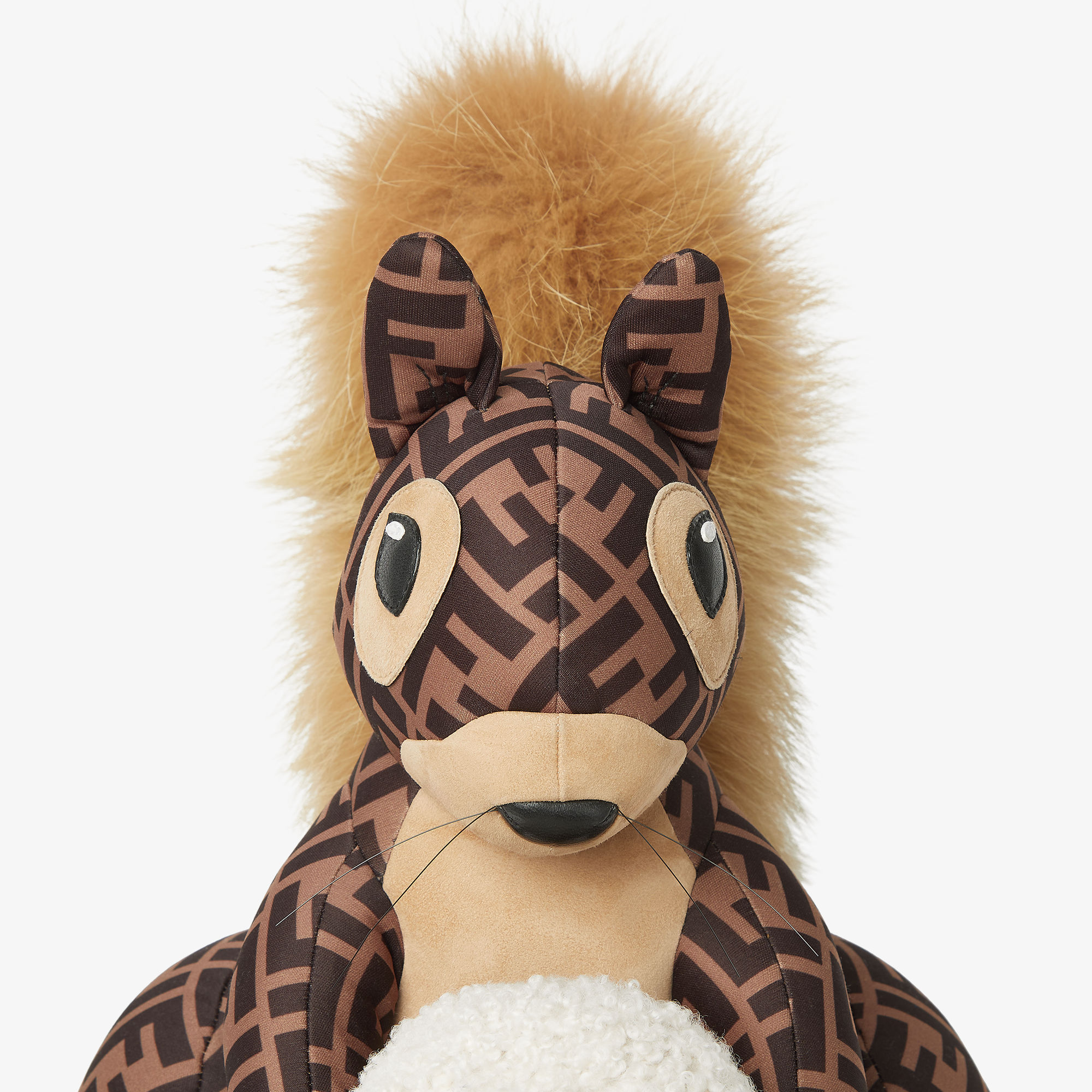 ナイロン＆フォックスファーのリス - ブラウン | FENDI JP