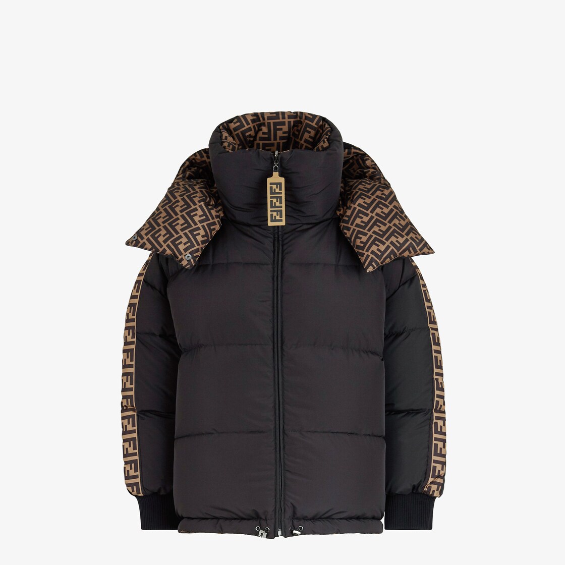 Veste Doudoune en nylon noir Fendi