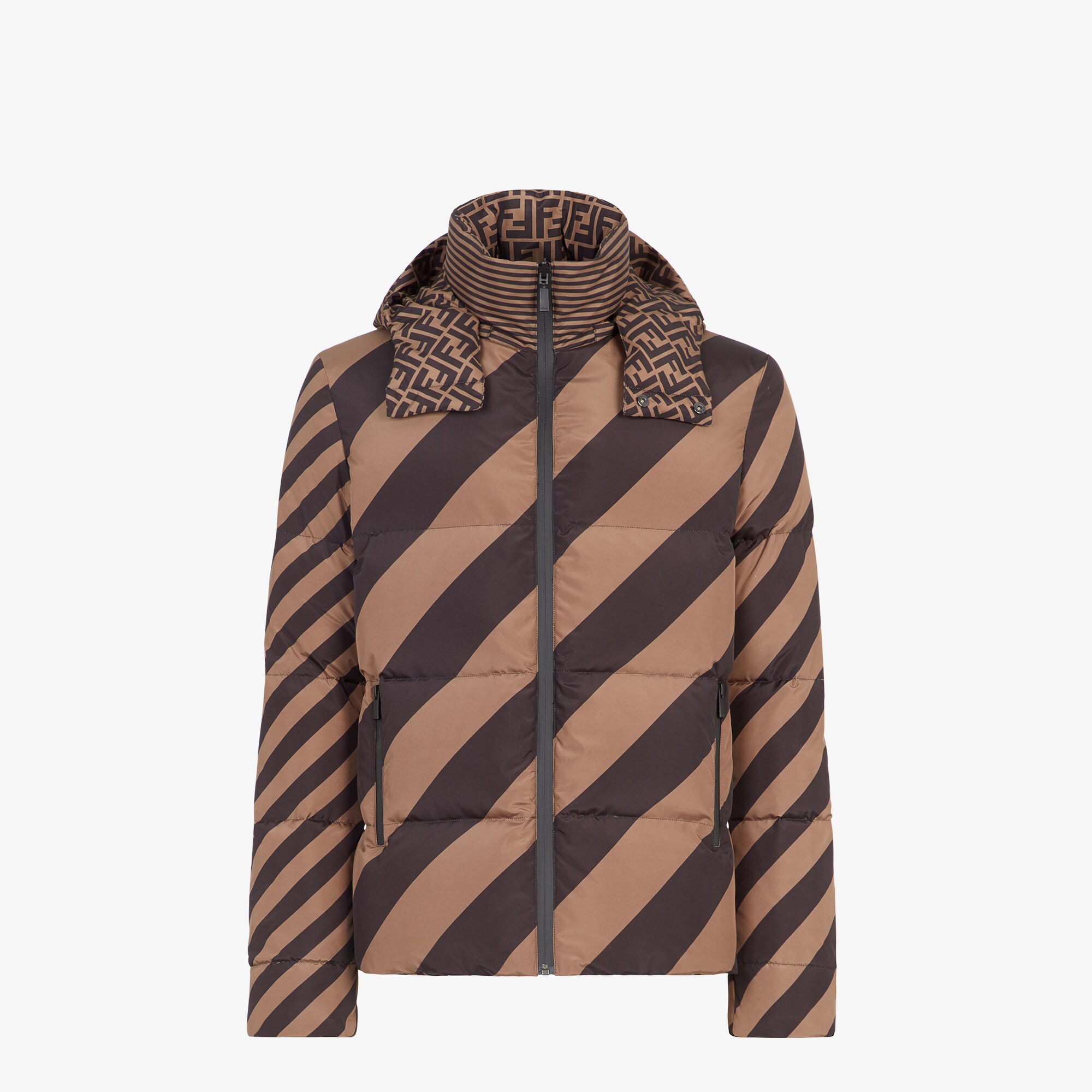 Puffer Jacket Fabric Brown | Fendi Puffer Jacket Fabric Brown | Fendi