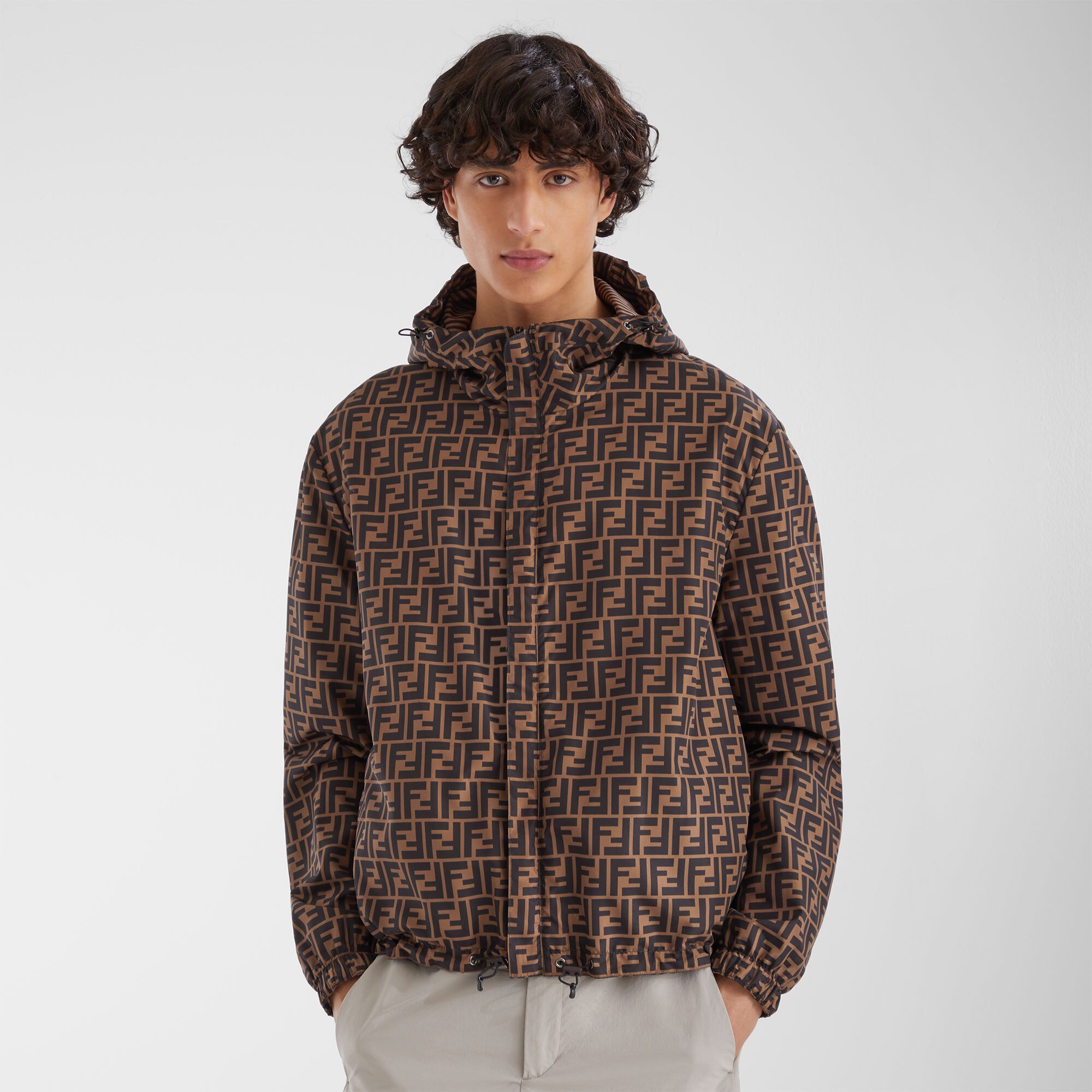 Blouson - Brown nylon windbreaker | Fendi