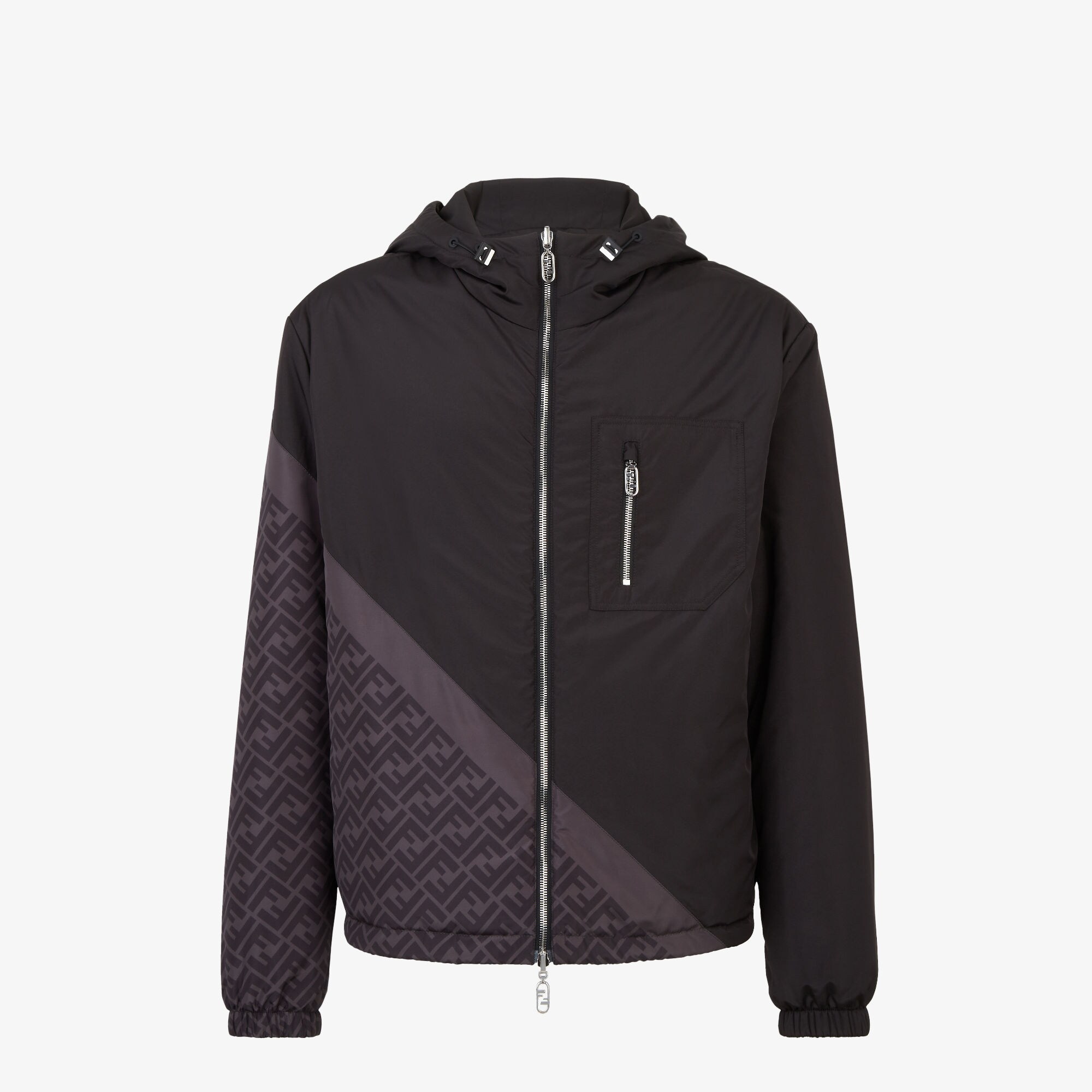 Black nylon windbreaker hotsell