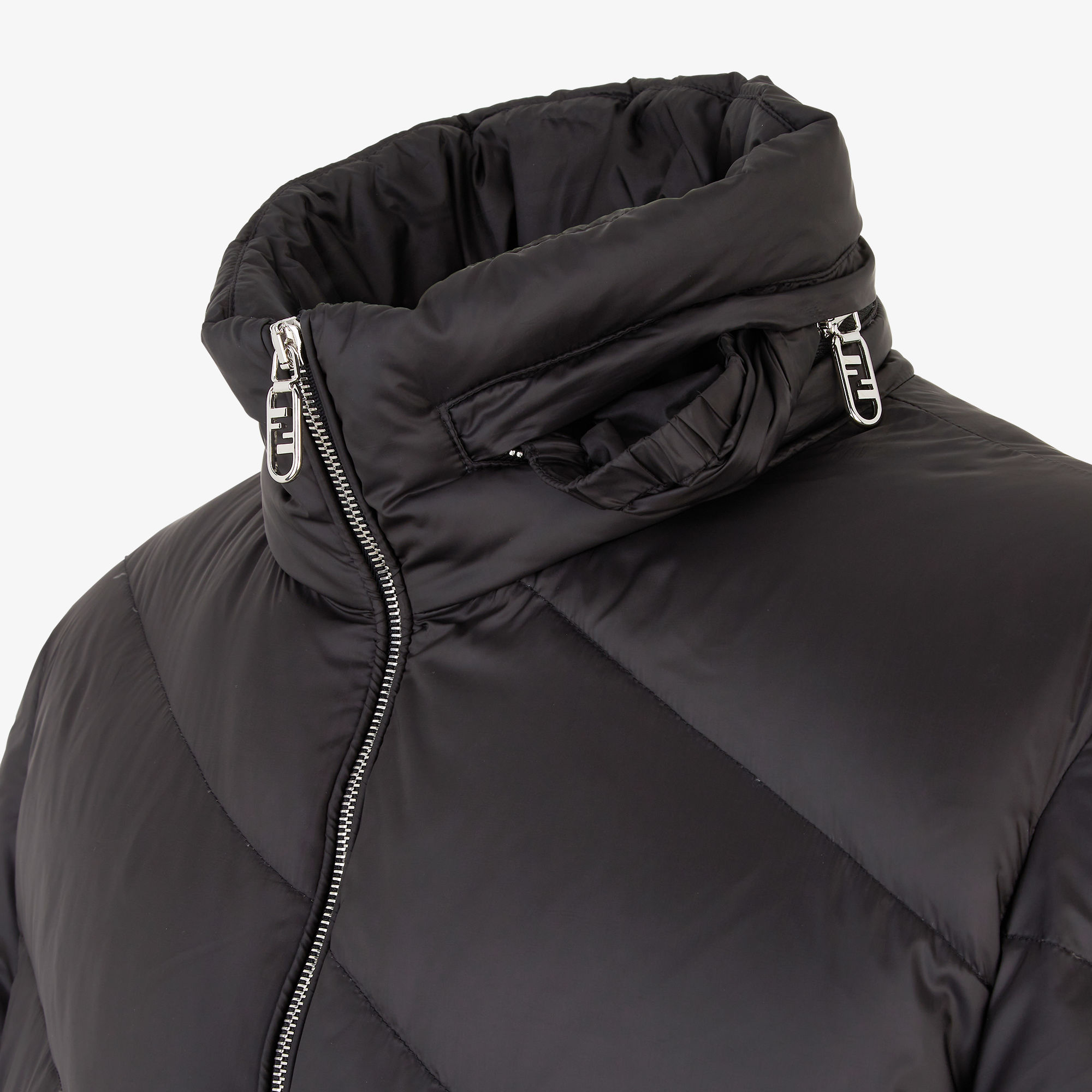 Down jacket - Black nylon down jacket | Fendi