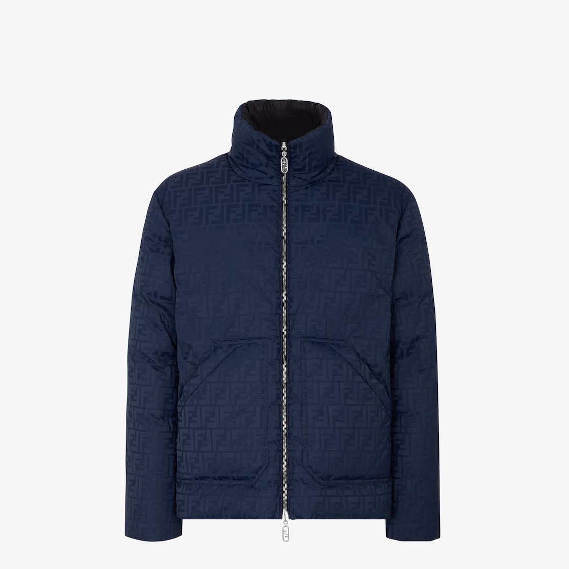 Puffer jacket Blue FF nylon puffer jacket Black - Image 1/5