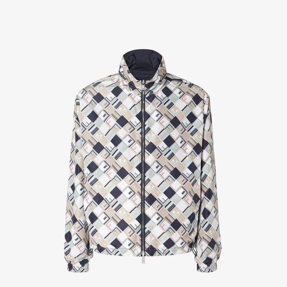 Fendi Reversible Windbreaker Jacket In Gray