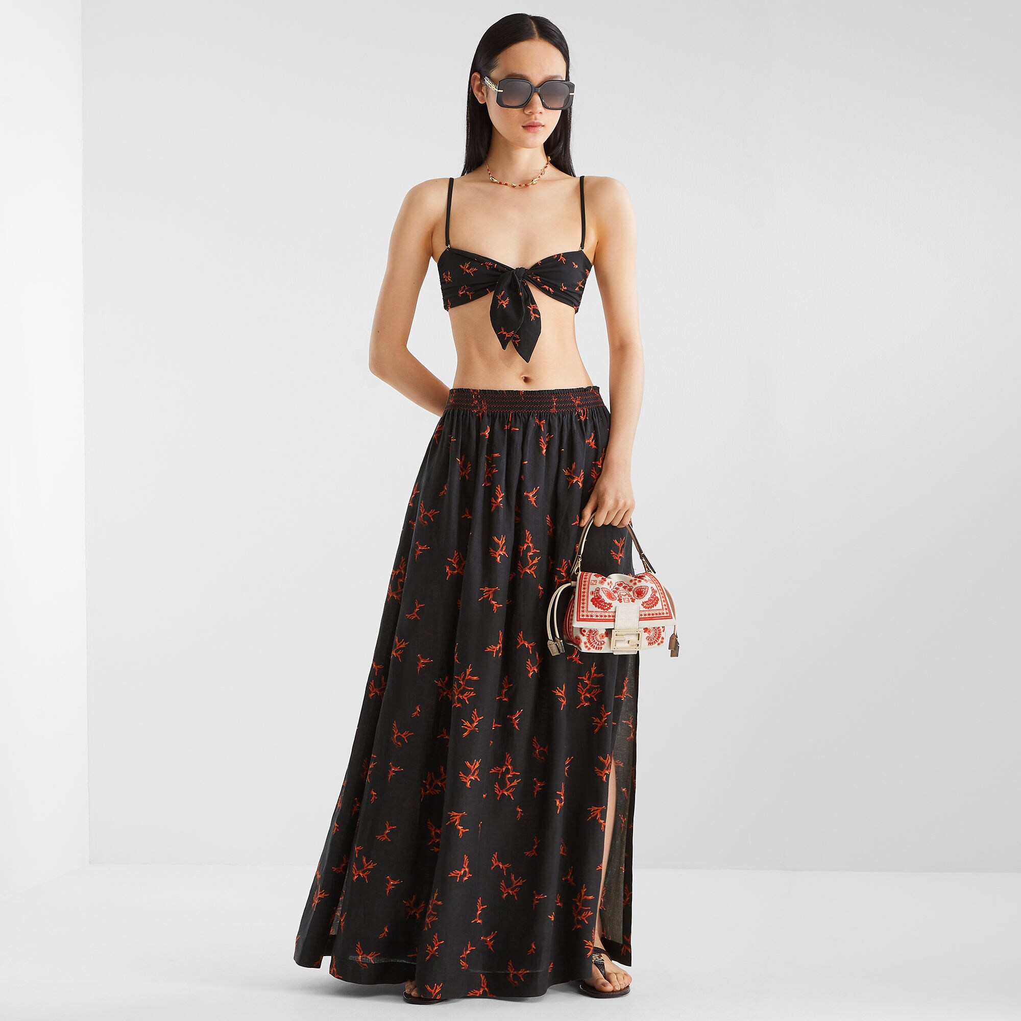 Skirt Linen Black | Fendi