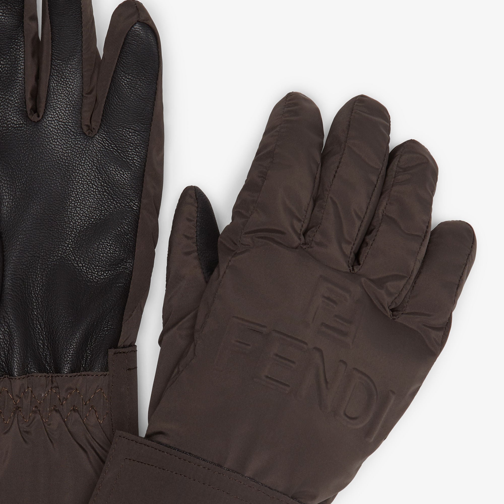 https www.fendi au en woman ready to wear skiwear ski gloves brown tech nylon gloves fad029agn9f1eni