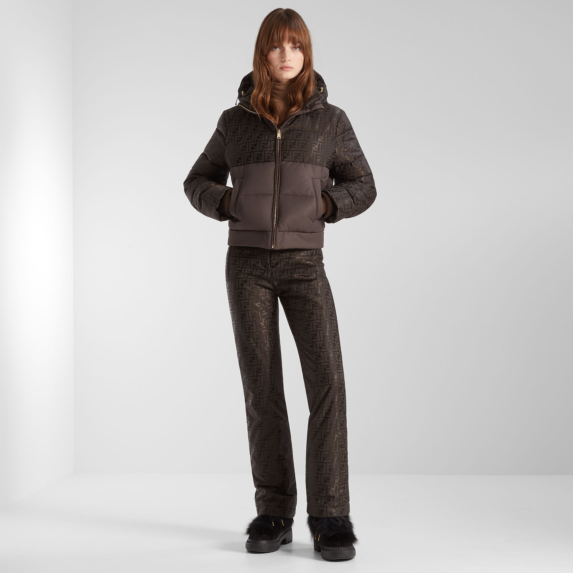 Ski sweater Technical fabric Brown | Fendi