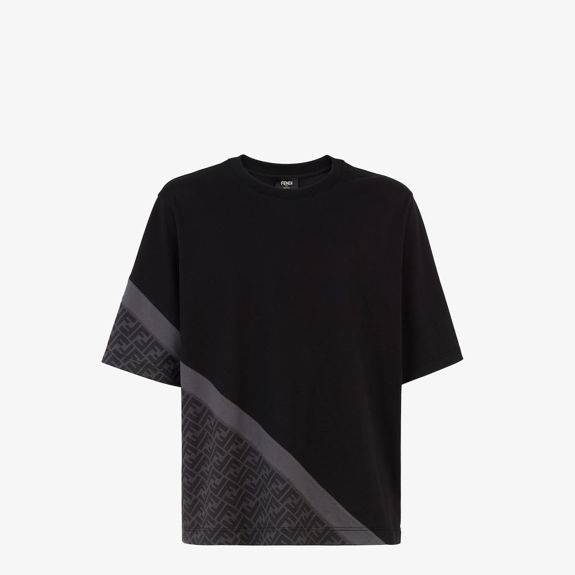 T-shirt Black Fendi Diagonal jersey T-shirt Black - Image 1/3