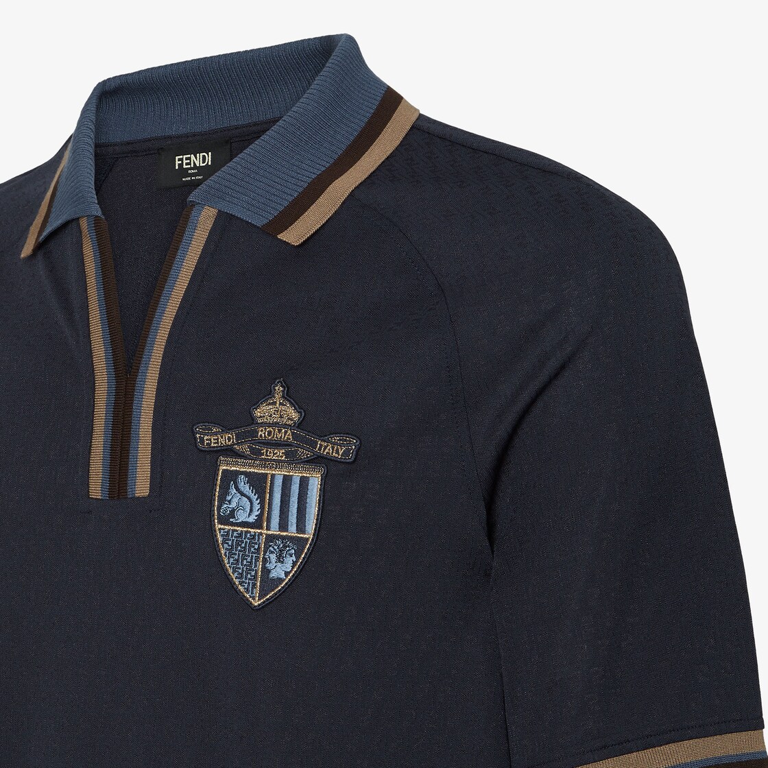 Polo shirt Dark blue FF jacquard polo shirt Blue - Image 4/5