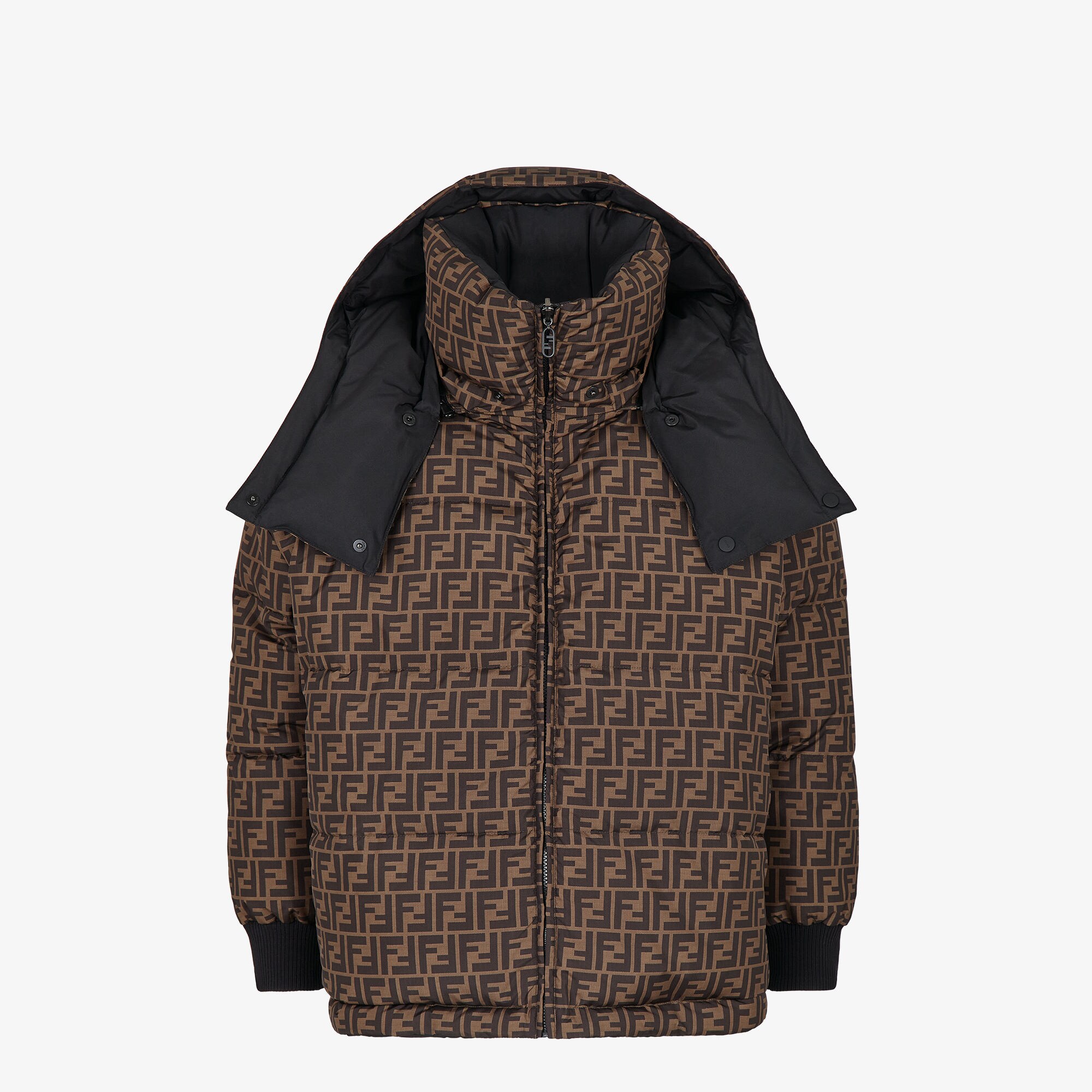 【24AW NEW】FENDI / モノグラム フード付きダウンジャケット FENDI モノグラム ダウンジャケット | ブラウン | FARFETCH JP