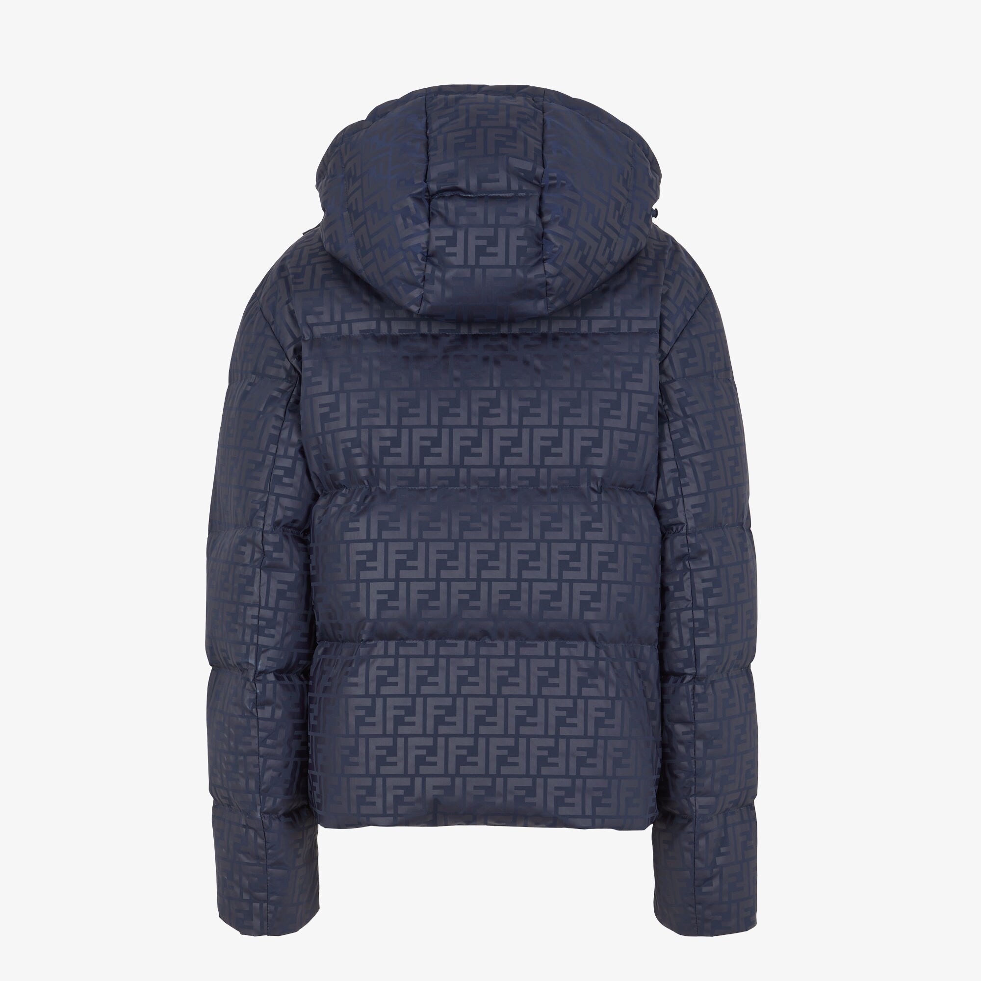 Down jacket Blue FF tech fabric down jacket Fendi