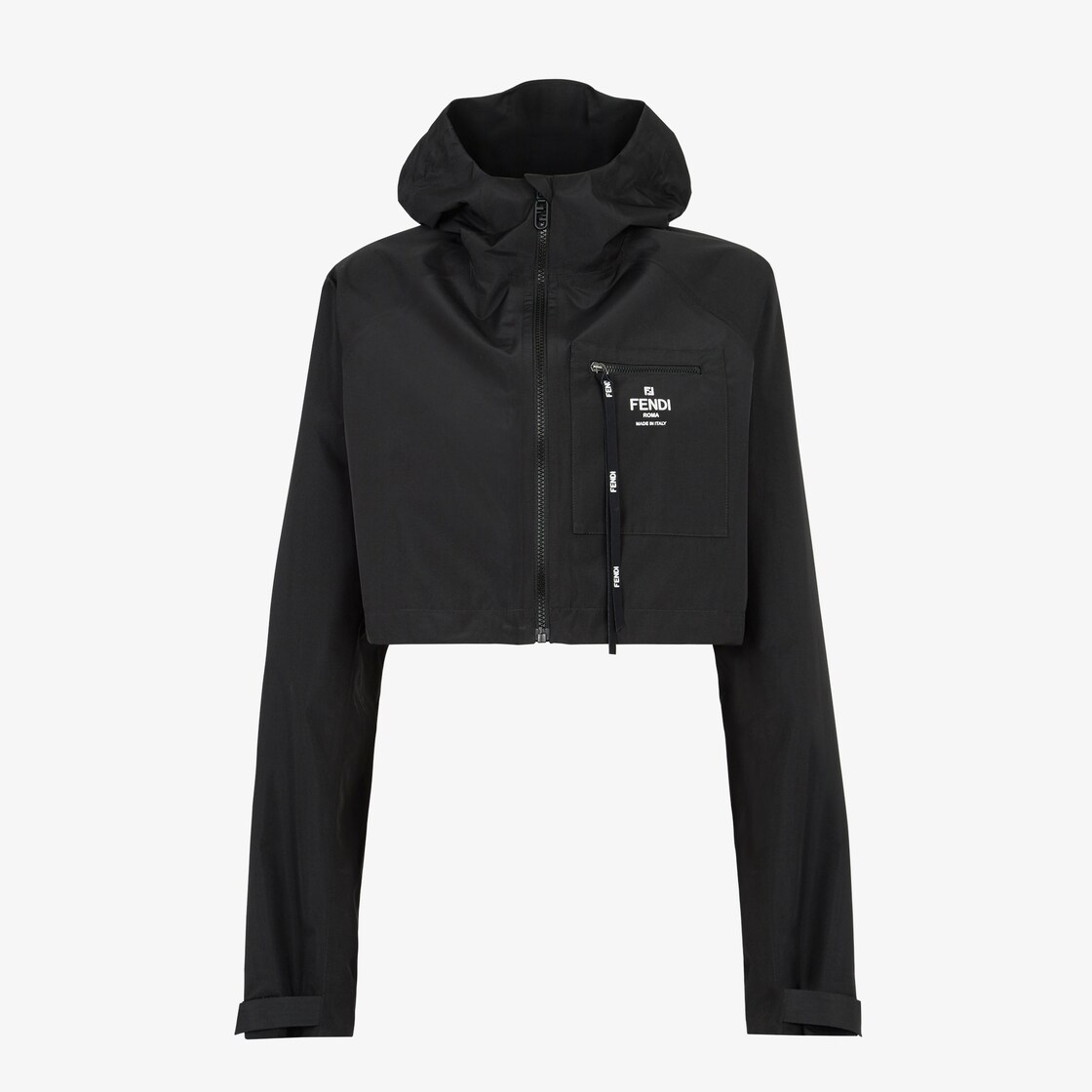 Windbreaker - Black nylon windbreaker jacket | Fendi
